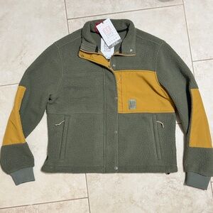 Topo Designs Summit Rise Full Zip W’s Fleece Jacket Medium Khaki Beetle